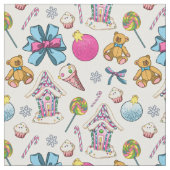 Schattig roze kerstpatroon stof (Close Up)
