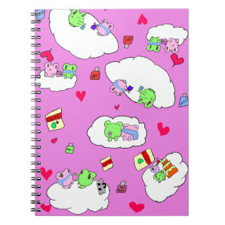 Schattig roze kikker datumnotitieboek notitieboek