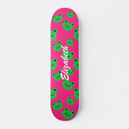 schattig roze kikkerpatroon Skateboard