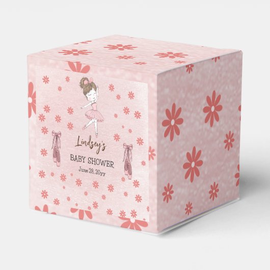 Schattig Roze Kleine Ballerina Tutu Meisje Baby Sh Bedankdoosjes (Achterkant)