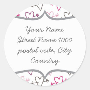 schattig roze kleine hartjes ronde sticker
