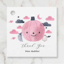 schattig roze kleine pompoen verjaardag uitnodigin