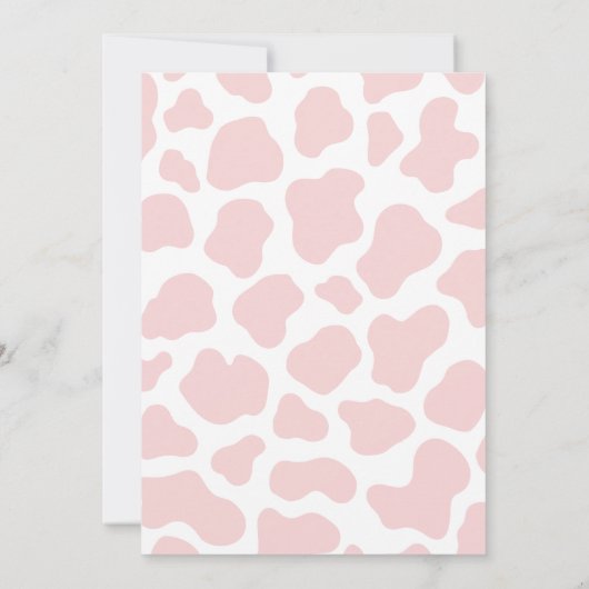 Schattig roze Koe Pattern Verjaardag Kaart (Achterkant)
