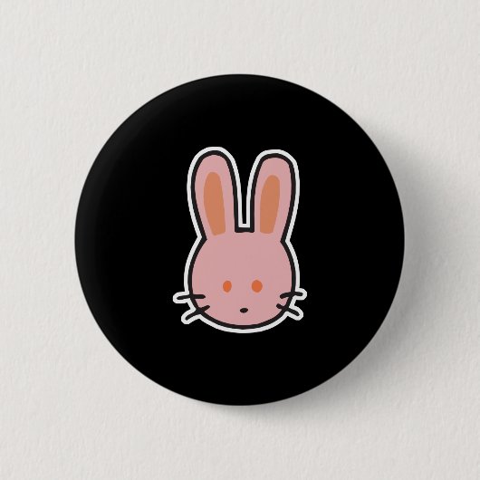 schattig roze konijntje ronde button 5,7 cm (Voorkant)