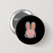 schattig roze konijntje ronde button 5,7 cm (Voorkant /achterkant)