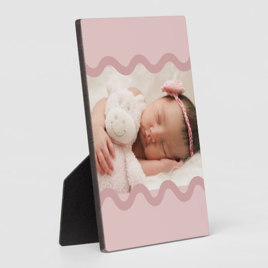 Schattig roze kronkelig 5x7 fotoplaque fotoplaat (Zijkant)