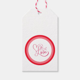 Schattig Roze Liefdesstijlontwerp Cadeaulabel