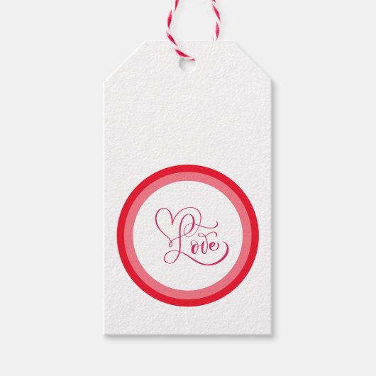 Schattig Roze Liefdesstijlontwerp Cadeaulabel (Voorkant)