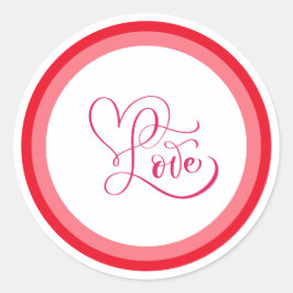 Schattig Roze Liefdesstijlontwerp Ronde Sticker