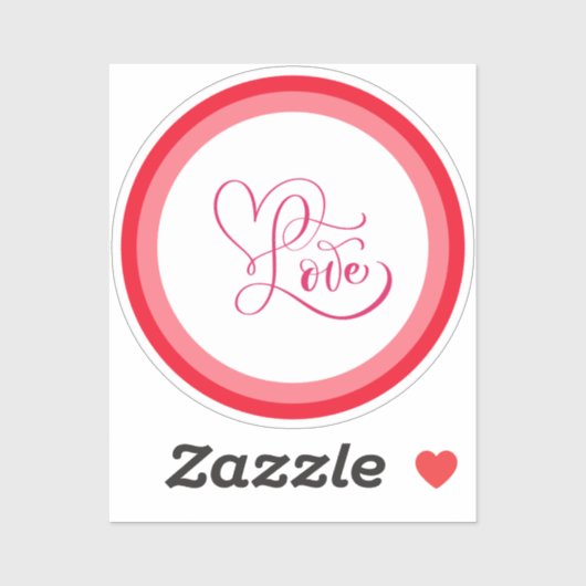 Schattig Roze Liefdesstijlontwerp Sticker (Vel)
