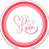 Schattig Roze Liefdesstijlontwerp Sticker (Voorkant)