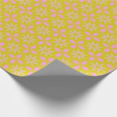 Schattig roze Limoen Chartreuse Trendy geometrisch Cadeaupapier (Hoek)
