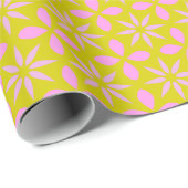 Schattig roze Limoen Chartreuse Trendy geometrisch Cadeaupapier (Rol Hoek)