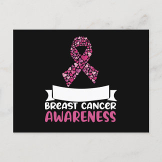 Schattig roze lint borstkanker bewustzijn vrouwen briefkaart