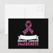 Schattig roze lint borstkanker bewustzijn vrouwen briefkaart (Voorkant / Achterkant)