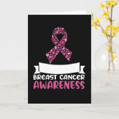 Schattig roze lint borstkanker bewustzijn vrouwen kaart (Gele Bloem)