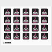 Schattig roze lint borstkanker bewustzijn vrouwen vierkante sticker (Vel)