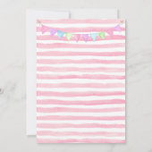 Schattig Roze Llama Fun Birthday Uitnodiging (Achterkant)