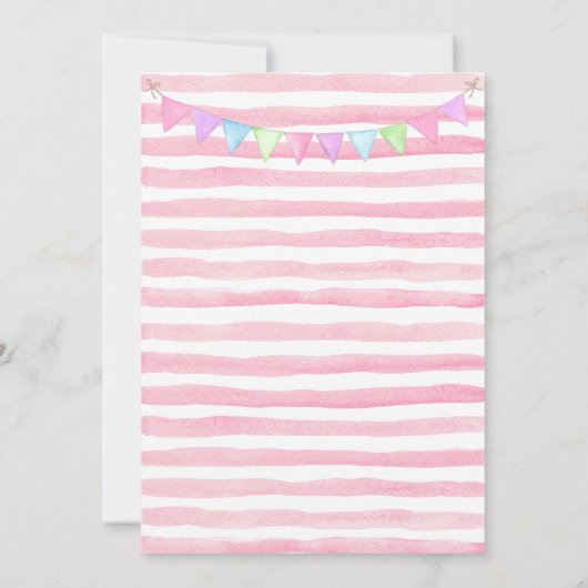 Schattig Roze Llama Fun Birthday Uitnodiging (Achterkant)
