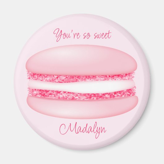 schattig roze macaron zo lieve meisjes naam magneet (Voorkant)