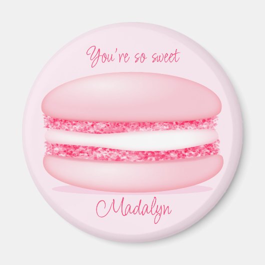 schattig roze macaron zo lieve meisjes naam magneet (Voorkant)