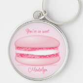 schattig roze macaron zo lieve meisjes naam sleutelhanger (Voorkant)
