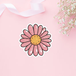 schattig roze madeliefje sticker