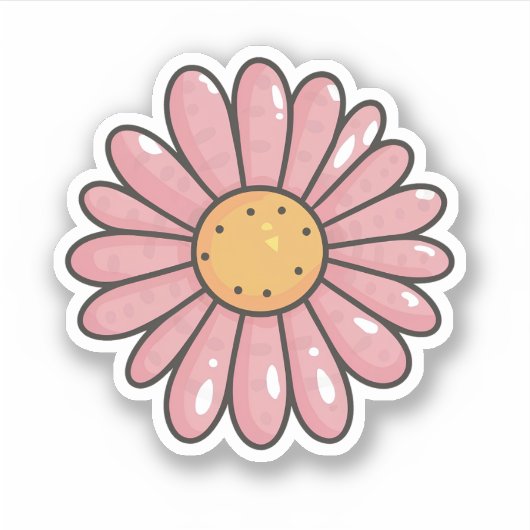 schattig roze madeliefje sticker (Voorkant)