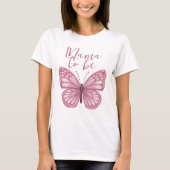 Schattig roze mama om vlinder Baby shower te zijn T-shirt (Voorkant)