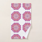 schattig roze mandala Bath Towel Set Bad Handdoek (Handdoek)