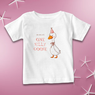 Schattig Roze Meisje Eén Dwaas Gans Verjaardag