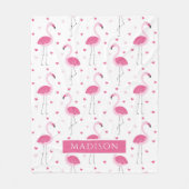 Schattig roze meisje flamingo liefde hart geperson fleece deken (Voorkant)