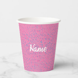 Schattig Roze Met Pastelblauwe Stippen Meisjesacht Papieren Bekers