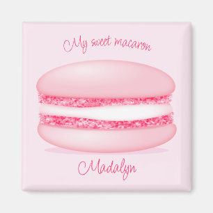 schattig roze mijn zoete macaron meisjes naam magneet