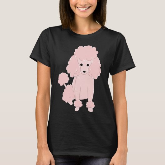Schattig roze miniatuur poedel hond puppy grappig t-shirt (Voorkant)