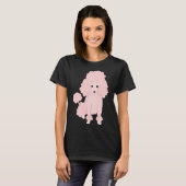 Schattig roze miniatuur poedel hond puppy grappig t-shirt (Voorkant volledig)