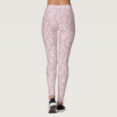 Schattig roze mooie hipster bladeren varen ontwerp leggings (Achterkant)