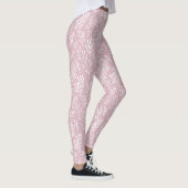 Schattig roze mooie hipster bladeren varen ontwerp leggings (Rechts)