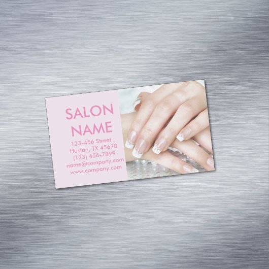 schattig roze nagels mode beauty SPA nagelsalon Visitekaartje Magneet (Voorbeeld)