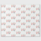 Schattig Roze Notenkraker Kerstcadeau Cadeaupapier (Vlak)