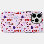 Schattig Roze Notenkraker Kerstpatroon Case-Mate iPhone Case (Achterkant (horizontaal))