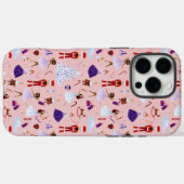 Schattig Roze Notenkraker Kerstpatroon Case-Mate iPhone Case (Achterkant (horizontaal))