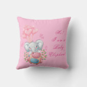 Schattig roze olifant Sierkussen (Achterkant)