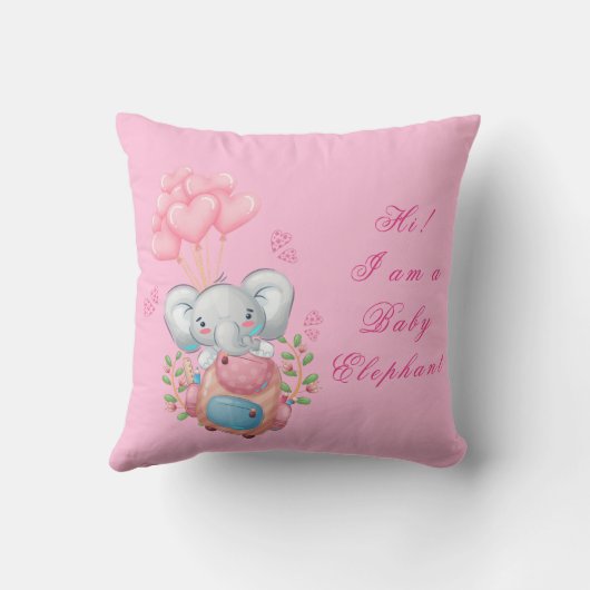 Schattig roze olifant Sierkussen (Achterkant)