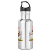 Schattig Roze Paard Boerderij Kinder Gepersonalise Waterfles (Achterkant)
