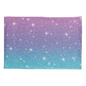 Schattig Roze Paarse Blauwe Faux Glitter Sparkles  Kussensloop (Achterkant-Links)