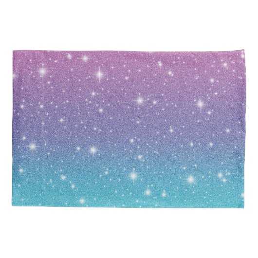 Schattig Roze Paarse Blauwe Faux Glitter Sparkles  Kussensloop (Achterkant-Links)