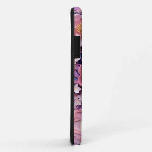 Schattig Roze Paarse Pastel Bloemen Uitsnijdpatroo Case-Mate iPhone Case (Achterkant/rechts)