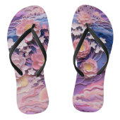 Schattig Roze Paarse Pastel Bloemen Uitsnijdpatroo Teenslippers (Voetbed)