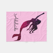 Schattig Roze & Paarse Zeemeermin | Persoonlijke n Fleece Deken (Voorkant (Horizontaal))